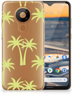 B2Ctelecom Silicone Case Nokia 5.3 Telefoonhoesje met Naam Palmtrees