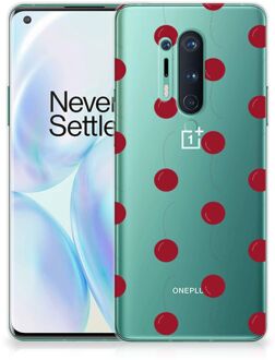 B2Ctelecom Silicone Case OnePlus 8 Pro Telefoonhoesje Kersen