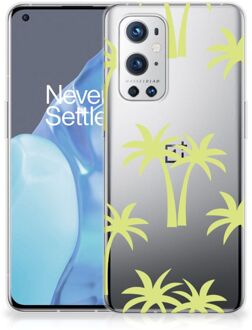 B2Ctelecom Silicone Case OnePlus 9 Pro Telefoonhoesje met Naam Palmtrees