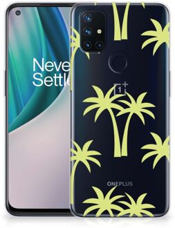 B2Ctelecom Silicone Case OnePlus Nord N10 5G Telefoonhoesje met Naam Palmtrees