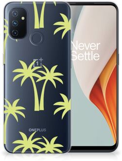 B2Ctelecom Silicone Case OnePlus Nord N100 Telefoonhoesje met Naam Palmtrees