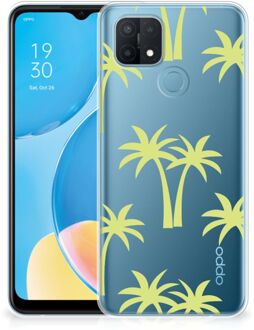 B2Ctelecom Silicone Case OPPO A15 Telefoonhoesje met Naam Palmtrees