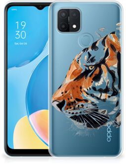 B2Ctelecom Silicone Case OPPO A15 Telefoonhoesje Tiger