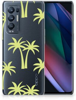 B2Ctelecom Silicone Case OPPO Find X3 Neo Telefoonhoesje met Naam Palmtrees