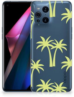 B2Ctelecom Silicone Case OPPO Find X3 | X3 Pro Telefoonhoesje met Naam Palmtrees