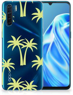 B2Ctelecom Silicone Case OPPP A91 Telefoonhoesje met Naam Palmtrees