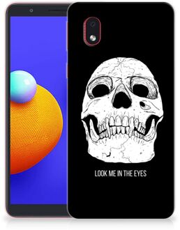 B2Ctelecom Silicone Case Samsung Galaxy A01 Core Telefoonhoesje Skull Eyes