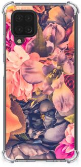 B2Ctelecom Silicone Case Samsung Galaxy A12 Smartphone hoesje met doorzichtige rand Bloemen Boeket