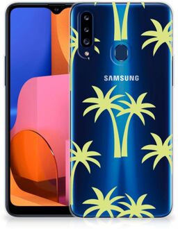 B2Ctelecom Silicone Case Samsung Galaxy A20s Telefoonhoesje met Naam Palmtrees