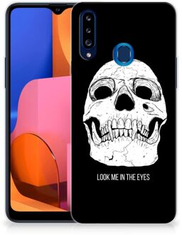 B2Ctelecom Silicone Case Samsung Galaxy A20s Telefoonhoesje Skull Eyes