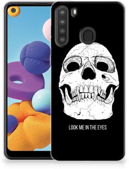 B2Ctelecom Silicone Case Samsung Galaxy A21 Telefoonhoesje Skull Eyes