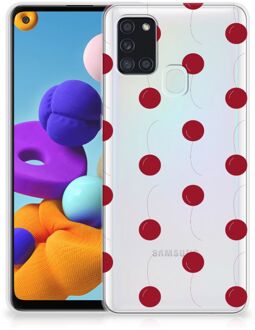 B2Ctelecom Silicone Case Samsung Galaxy A21s Telefoonhoesje Kersen