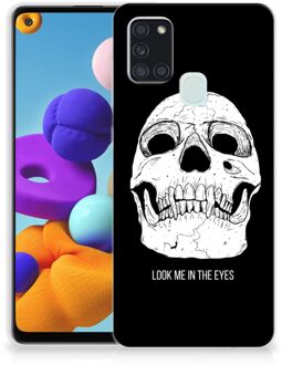 B2Ctelecom Silicone Case Samsung Galaxy A21s Telefoonhoesje Skull Eyes