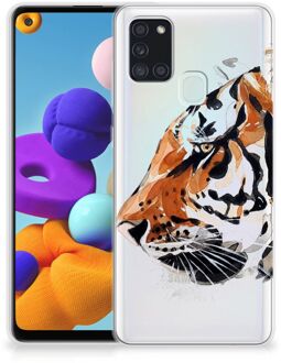 B2Ctelecom Silicone Case Samsung Galaxy A21s Telefoonhoesje Tiger