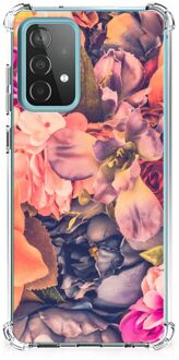 B2Ctelecom Silicone Case Samsung Galaxy A52 4G/5G Smartphone hoesje met doorzichtige rand Bloemen Boeket