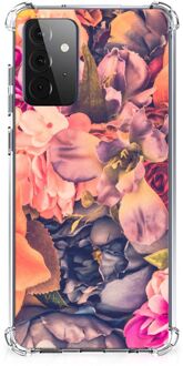 B2Ctelecom Silicone Case Samsung Galaxy A72 4G/5G Smartphone hoesje met doorzichtige rand Bloemen Boeket