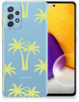 B2Ctelecom Silicone Case Samsung Galaxy A72 Telefoonhoesje met Naam Palmtrees