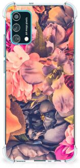 B2Ctelecom Silicone Case Samsung Galaxy M02s | A02s Smartphone hoesje met doorzichtige rand Bloemen Boeket