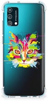 B2Ctelecom Silicone Case Samsung Galaxy M02s | A02s Smartphone hoesje met doorzichtige rand Cat Color