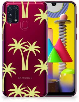 B2Ctelecom Silicone Case Samsung Galaxy M31 Telefoonhoesje met Naam Palmtrees