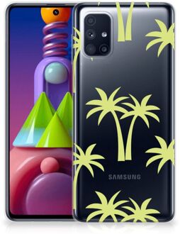 B2Ctelecom Silicone Case Samsung Galaxy M51 Telefoonhoesje met Naam Palmtrees