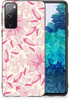 B2Ctelecom Silicone Case Samsung Galaxy S20 Smartphone Hoesje met Zwarte rand Roze Bloemen