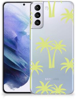 B2Ctelecom Silicone Case Samsung Galaxy S21 Plus Telefoonhoesje met Naam Palmtrees