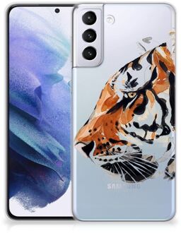 B2Ctelecom Silicone Case Samsung Galaxy S21 Plus Telefoonhoesje Tiger