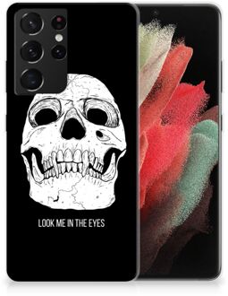 B2Ctelecom Silicone Case Samsung Galaxy S21 Ultra Telefoonhoesje Skull Eyes