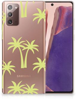 B2Ctelecom Silicone Case Samsung Note 20 Telefoonhoesje met Naam Palmtrees