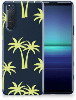 B2Ctelecom Silicone Case Sony Xperia 5II Telefoonhoesje met Naam Palmtrees