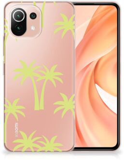 B2Ctelecom Silicone Case Xiaomi Mi 11 Lite Telefoonhoesje met Naam Palmtrees