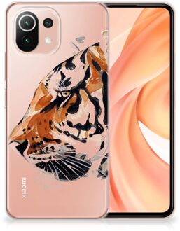 B2Ctelecom Silicone Case Xiaomi Mi 11 Lite Telefoonhoesje Tiger