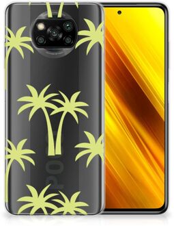 B2Ctelecom Silicone Case Xiaomi Poco X3 Telefoonhoesje met Naam Palmtrees