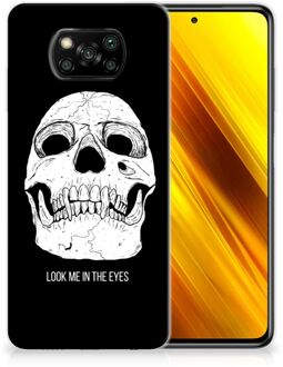 B2Ctelecom Silicone Case Xiaomi Poco X3 Telefoonhoesje Skull Eyes