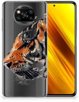 B2Ctelecom Silicone Case Xiaomi Poco X3 Telefoonhoesje Tiger