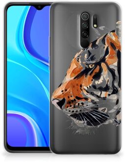 B2Ctelecom Silicone Case Xiaomi Redmi 9 Telefoonhoesje Tiger