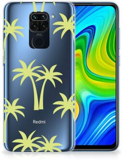 B2Ctelecom Silicone Case Xiaomi Redmi Note9 Telefoonhoesje met Naam Palmtrees