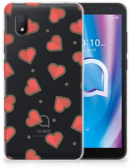 B2Ctelecom Silicone Hoesje Alcatel 1B (2020) Transparant Hoesje Super als Sinterklaas Cadeautje Hearts