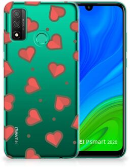 B2Ctelecom Silicone Hoesje Huawei P Smart 2020 Transparant Hoesje Super als Sinterklaas Cadeautje Hearts