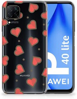 B2Ctelecom Silicone Hoesje Huawei P40 Lite Transparant Hoesje Super als Sinterklaas Cadeautje Hearts