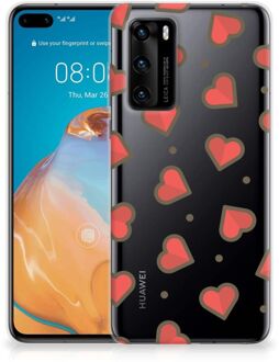 B2Ctelecom Silicone Hoesje Huawei P40 Transparant Hoesje Super als Sinterklaas Cadeautje Hearts