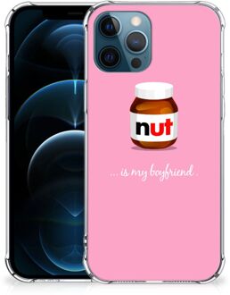 B2Ctelecom Silicone Hoesje iPhone 12 | 12 Pro Telefoonhoesje  met doorzichtige rand Nut Boyfriend