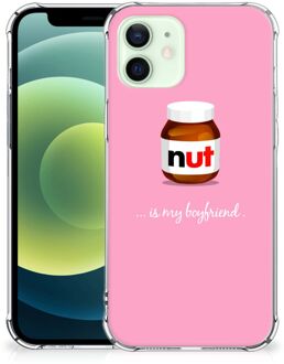 B2Ctelecom Silicone Hoesje iPhone 12 Mini Telefoonhoesje  met doorzichtige rand Nut Boyfriend