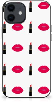 B2Ctelecom Silicone Hoesje iPhone 12 Pro | 12 (6.1") Telefoon Hoesje met Zwarte rand Lipstick Kiss