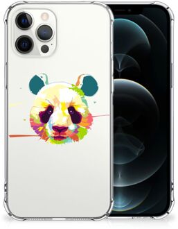 B2Ctelecom Silicone Hoesje iPhone 12 Pro Max Telefoon Hoesje met doorzichtige rand Panda Color