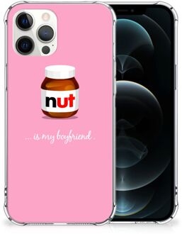 B2Ctelecom Silicone Hoesje iPhone 12 Pro Max Telefoonhoesje  met doorzichtige rand Nut Boyfriend