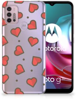 B2Ctelecom Silicone Hoesje Motorola Moto G30 | G10 Transparant Hoesje Super als Sinterklaas Cadeautje Hearts