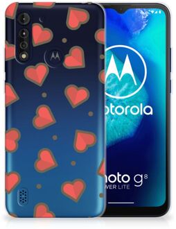 B2Ctelecom Silicone Hoesje Motorola Moto G8 Power Lite Transparant Hoesje Super als Sinterklaas Cadeautje Hearts