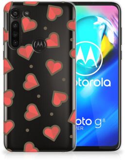 B2Ctelecom Silicone Hoesje Motorola Moto G8 Power Transparant Hoesje Super als Sinterklaas Cadeautje Hearts